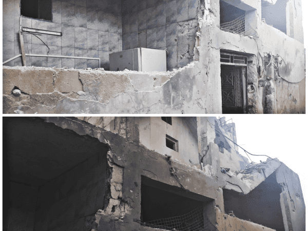 A family lost their house by bombing
