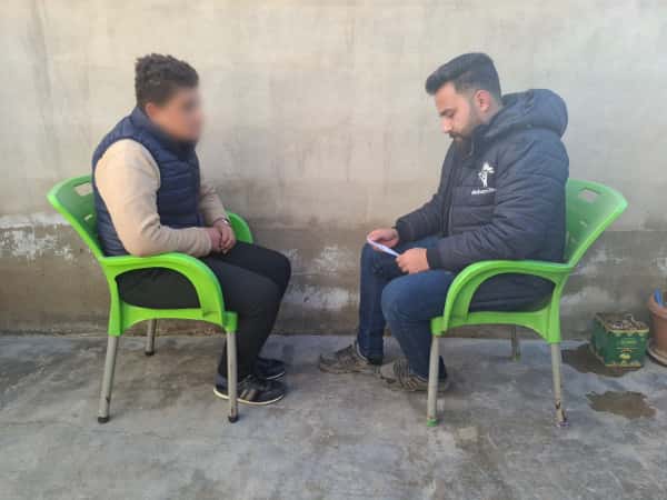 Two eyes searching for reassurance.