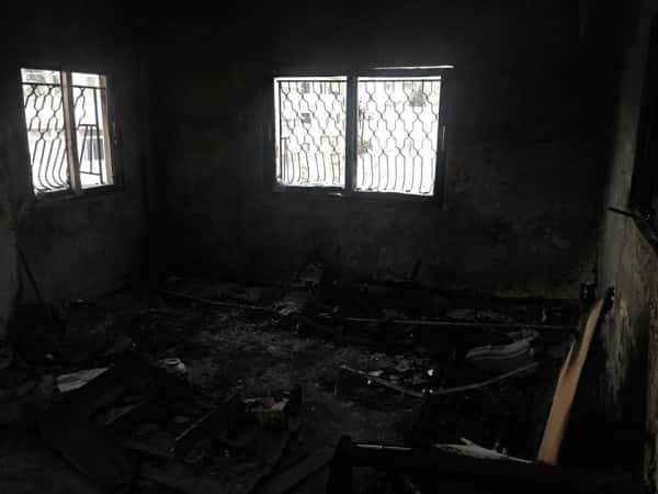 A fire led to house destruction
