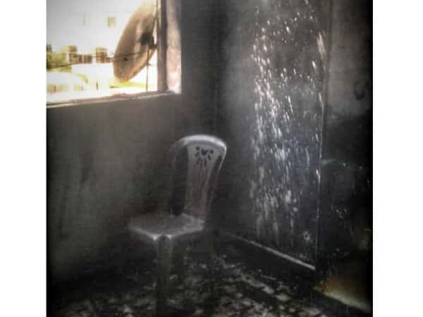 A displaced family, their house was burned by fire accident