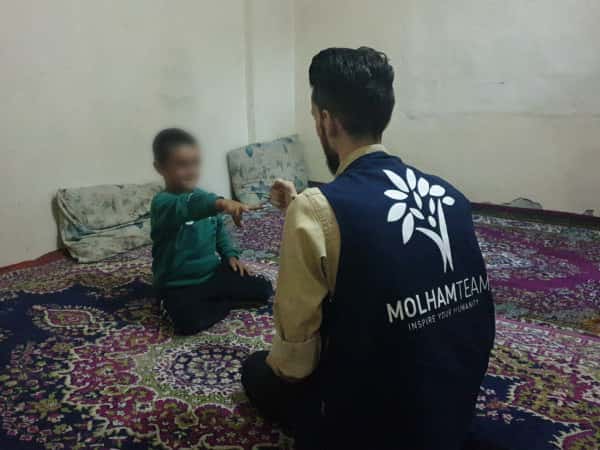 Oday, a child suffering neck cancer, needs nutrition and medication costs