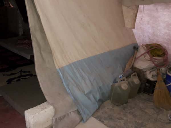 A newborn baby in a camp
