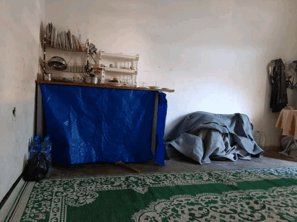 A family in an incomplete house