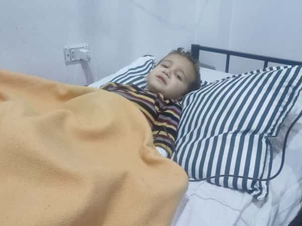 The brain inflammation has left the child exhausted and in need of medication.