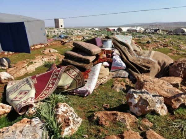The shelling displaces a poor family!