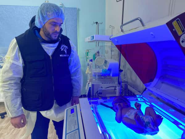 With all of the drugs, the jaundice levels in his blood did not drop, so he was placed in a newborn ICU.