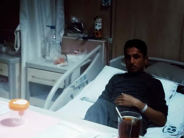 A sick man needs help