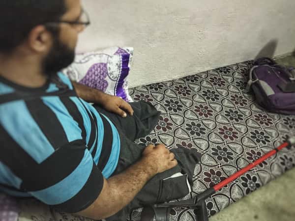 A young man needs a wheelchair