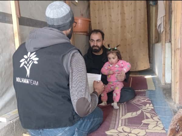 After a long journey of displacement, the family lives hard living conditions