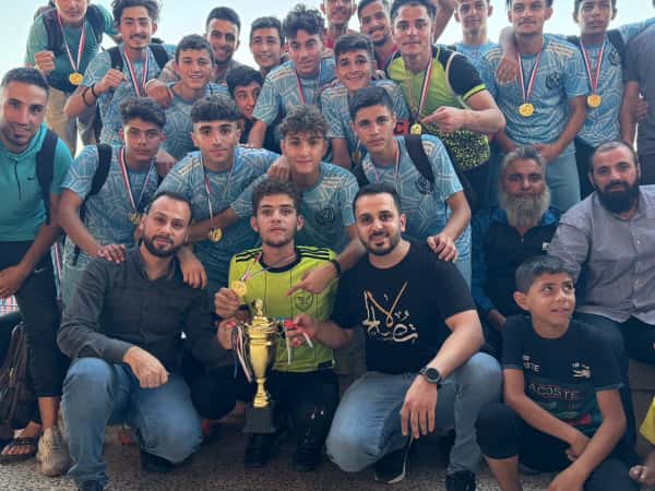 عزيمة لفريق كرة القدم في ملهم (فريق حمص) بعد الفوز بالدوري السوري وتتويجه لفئة الناشئين