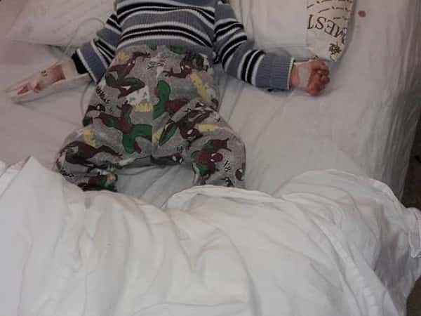 A baby in urgent need for hospitalization