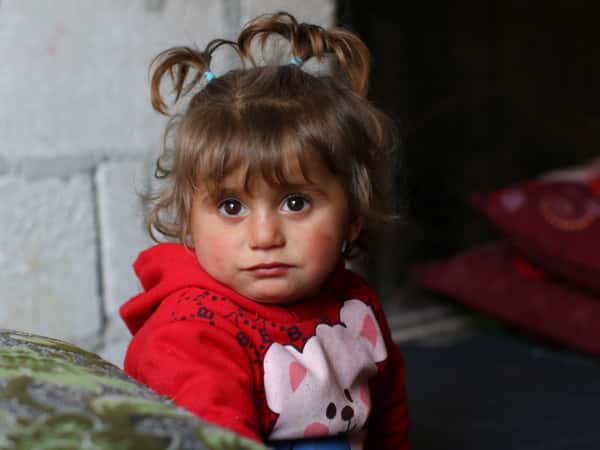 Hind is an orphan girl as a result of the earthquake