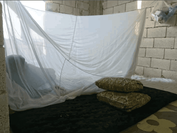 An ill, displaced woman who lives alone