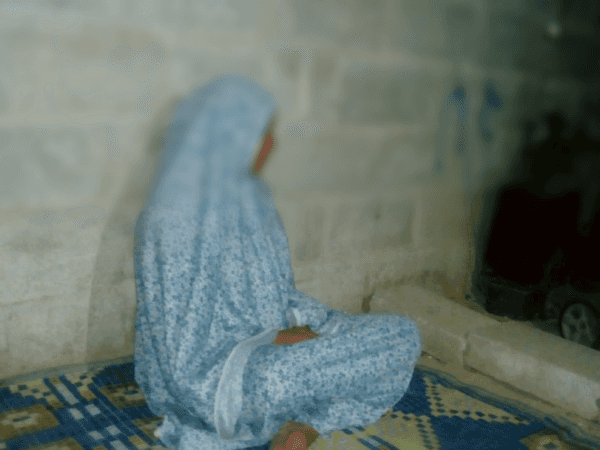 A woman suffers from cervical pain