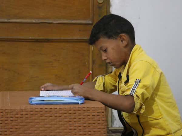 Ahmed is an orphan child from Aleppo.