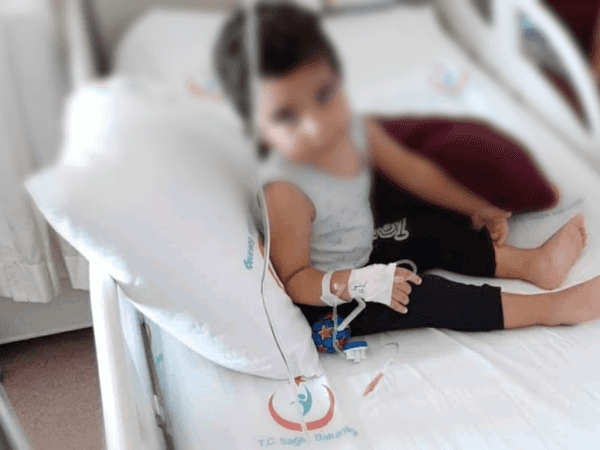 Thaer, a child who suffers from dehydration