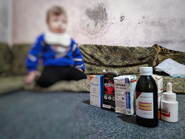 Omran, a child diagnosed  with cerebral atrophy unable to afford his medications
