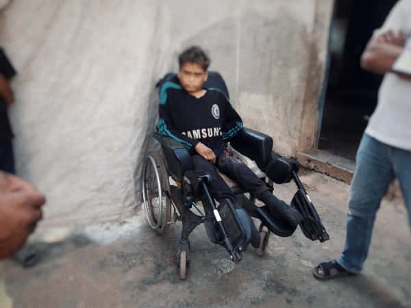 A child with hemiplegia needs supplies