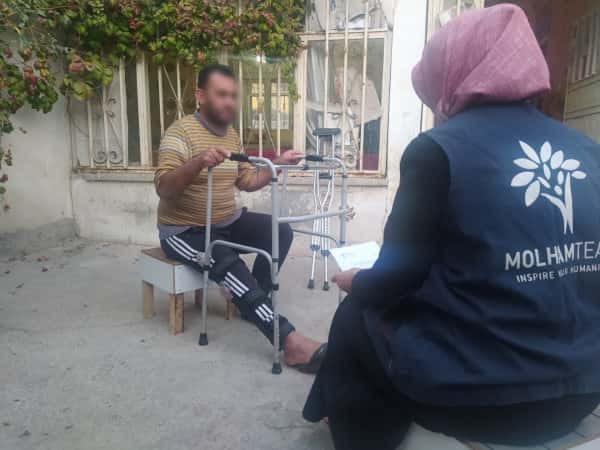 Ahmed has a war injury that prevents him from from working