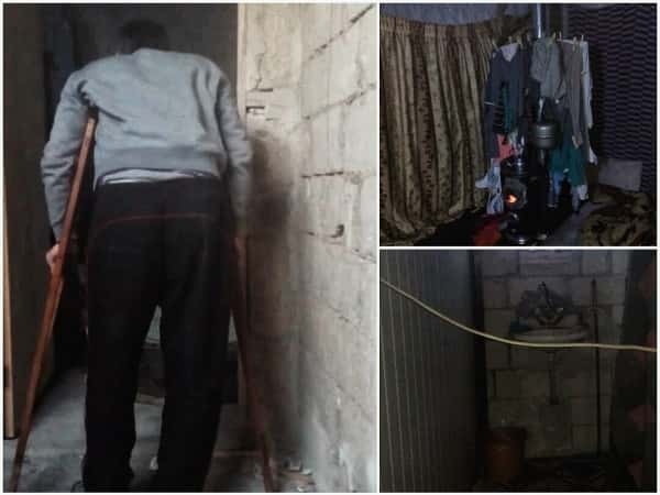 A displaced family in a bad room