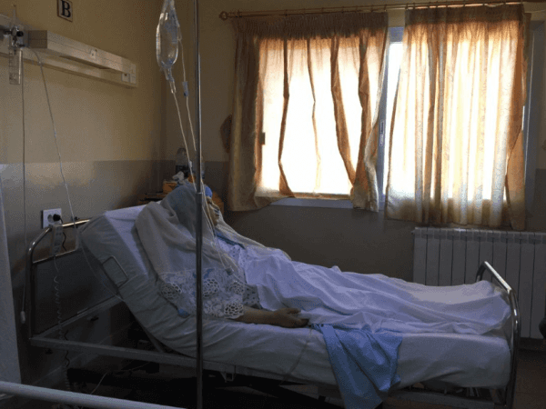 A sick woman needs treatment