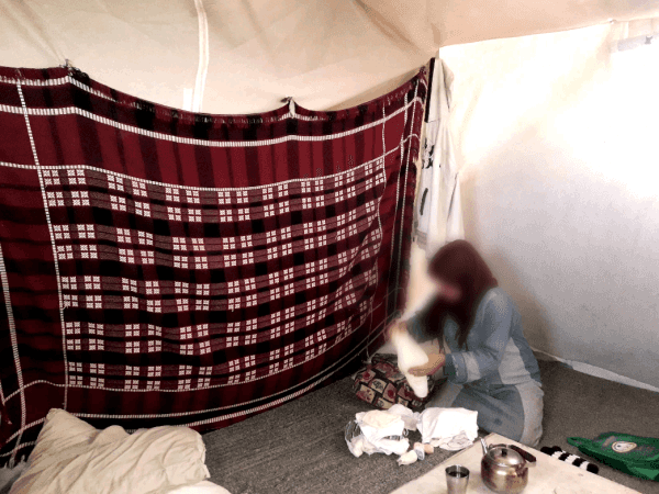 A pregnant living in deplorable conditions
