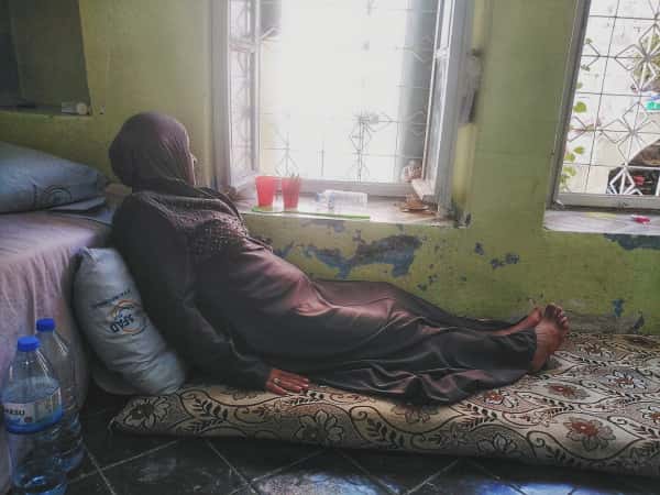 A woman suffers from severe pains