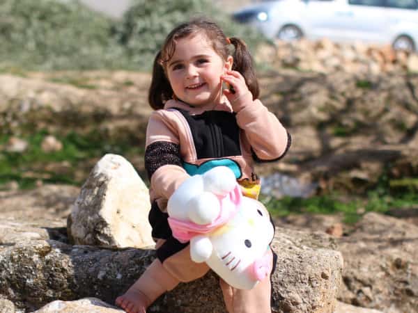 Orphan girl due to earthquake