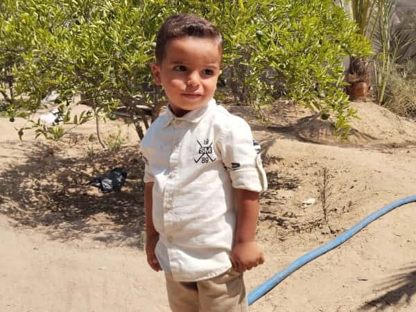 The little boy Bassam is the only survivor of his family.