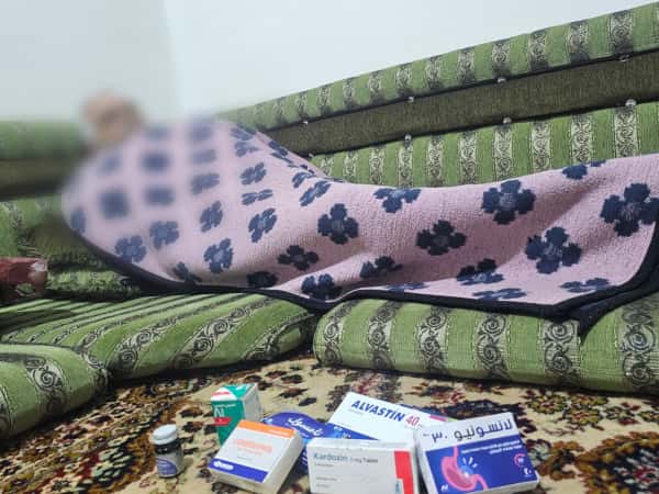 An elderly uncle struggling