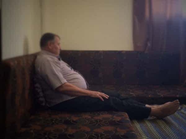 A man with severe feet pains