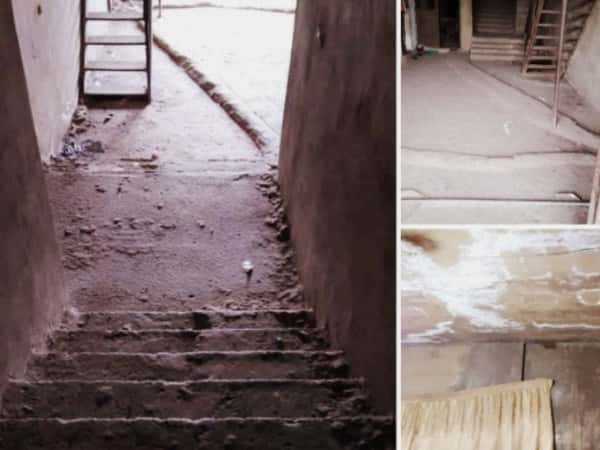 An elderly woman lives in uninhabitable room