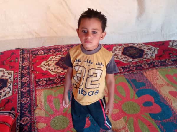 Ahmad is orphaned and lives in tent