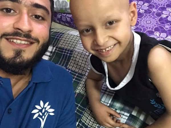 Child suffering from brain cancer
