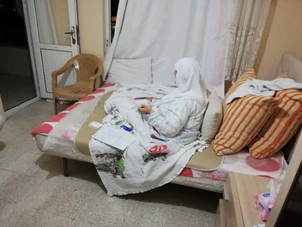 A disabeled woman needs a wheelchair