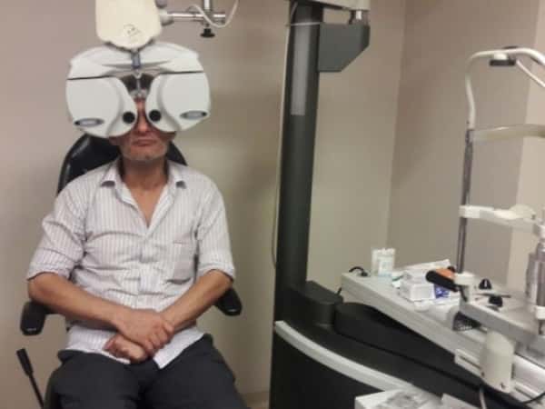 man with multiple diseases and vision impairment