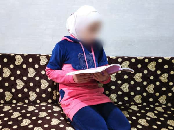 Beautiful Lana was orphaned by the earthquake.