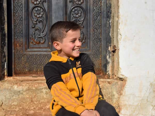 Jihad is an orphaned child from Idlib who suffered greatly by the earthquake.