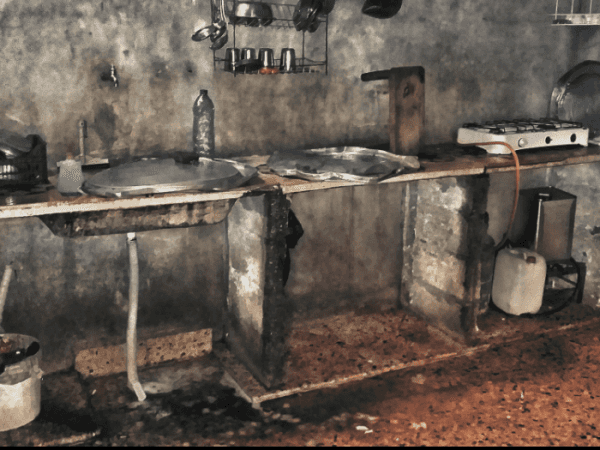A family living in a house without doors!