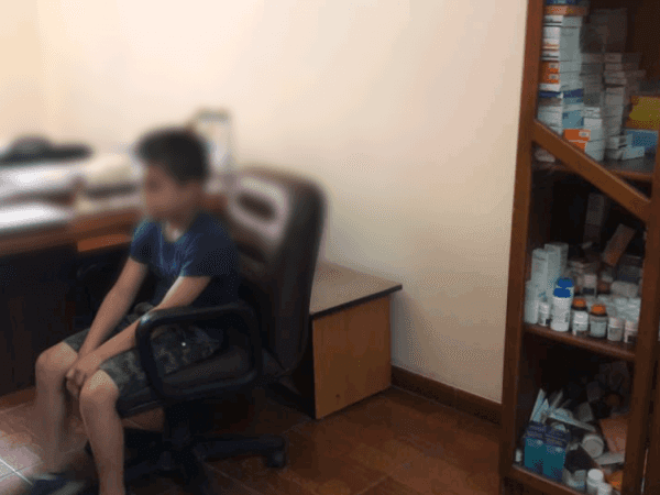 A child with a psychological trauma
