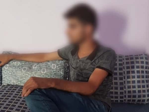 A young man with work accident