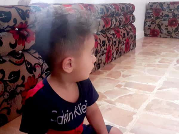 A few hours old Ahmad was found alone on a roadside