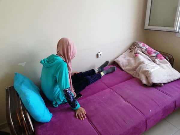 A disable girl in disastrous psychological status