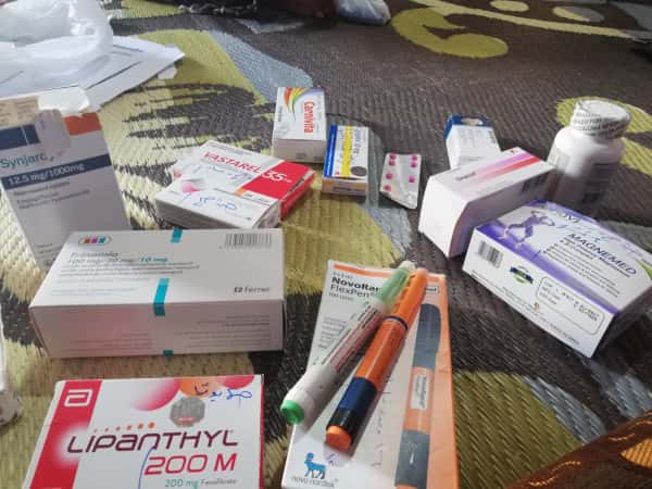 An elderly man needs medications