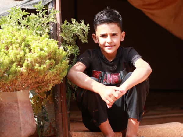 Hamza is an orphan living in a small tent!