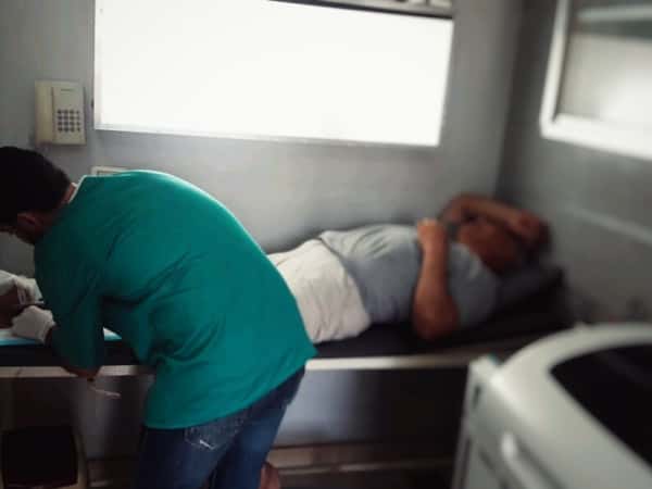 A man at risk of losing his leg