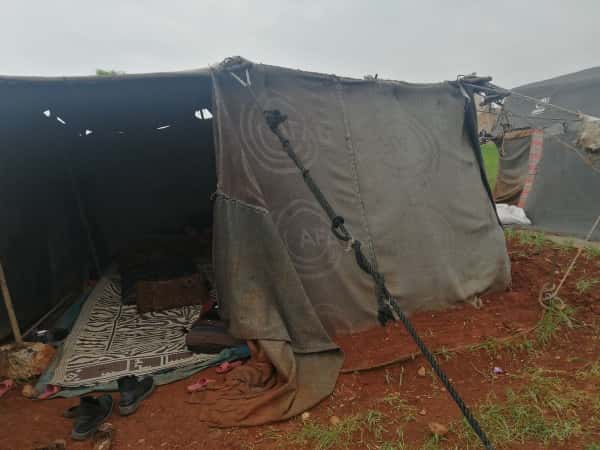 A displaced family has nothing to eat