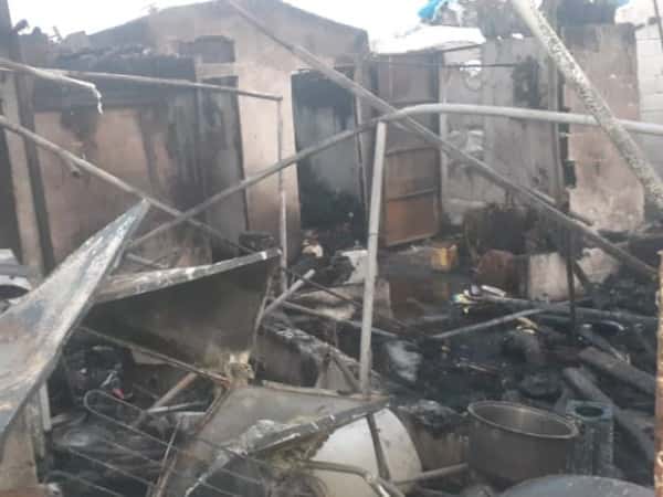 Their tent was burned, and they left behind with no shelter.